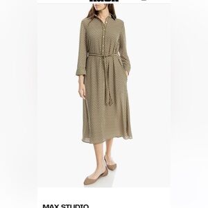 Max Studio Black and Cream Midi Skirt